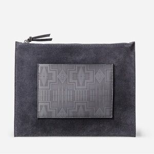 Suede Pendleton Clutch with zipper